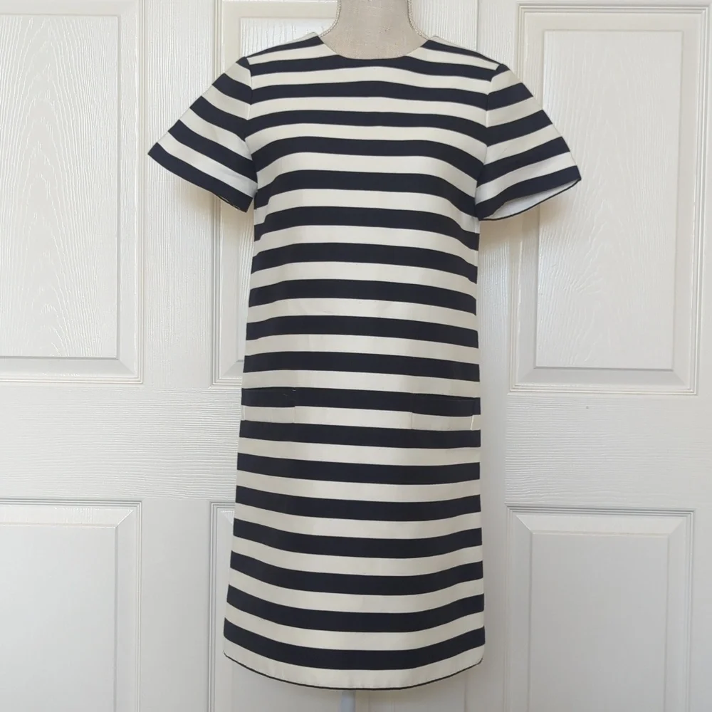 Kate Spade Striped Black and White Striped Shift Dress